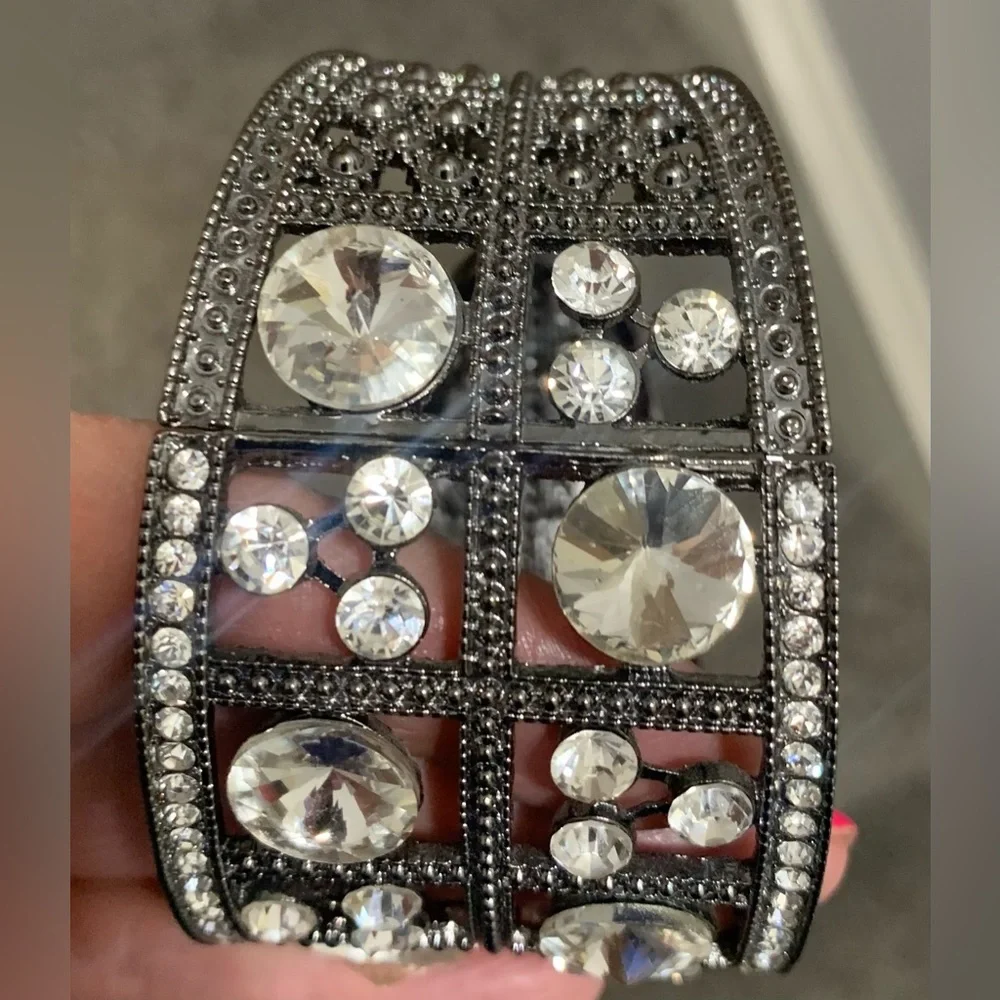 Gemstone Silver Cuff Bracelet